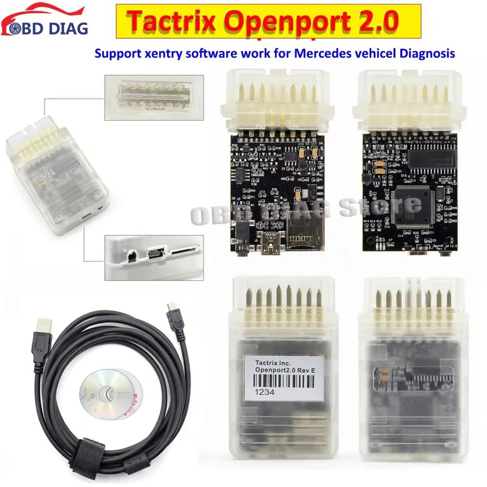 Tactrix Openport 2.0 Car Diagnostic Tool Auto Chip Tuning ECU FLASH Open Port Support Mercedes PassThru J2534 Scanner