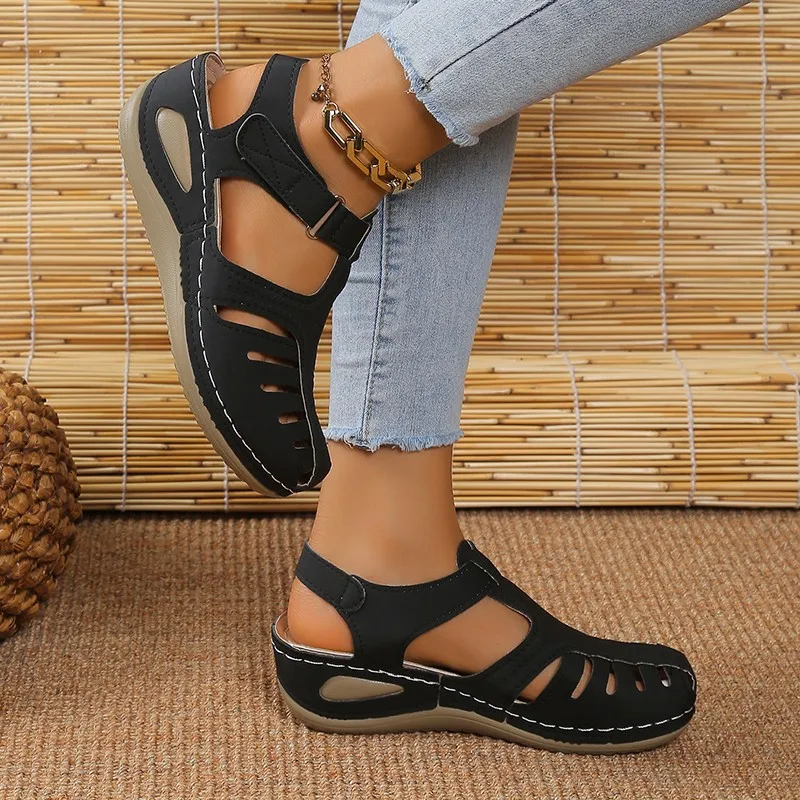 Summer Shoes Sandals Women Elegant Sandals Ladies Retro Women Shoe Wedge Walking Shoes Comfortable Female Sandal Women Footwear