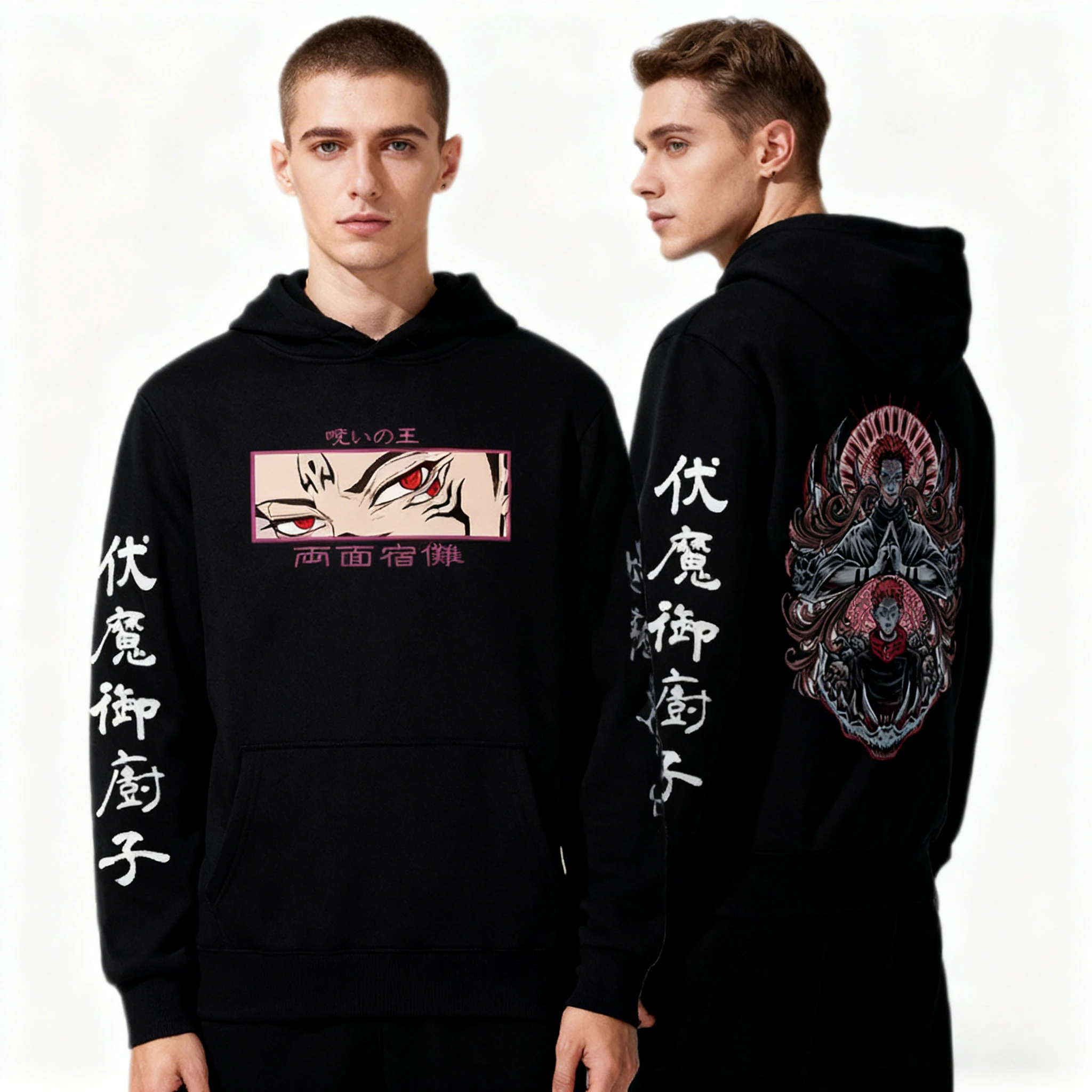 Jujutsu Kaisen أنيمي Choso Ryomen Sukuna الجرافيك أغطية رأس مطبوعة الرجال النساء بلوزة فضفاضة غير رسمية Harajuku الشارع الشهير البلوفرات