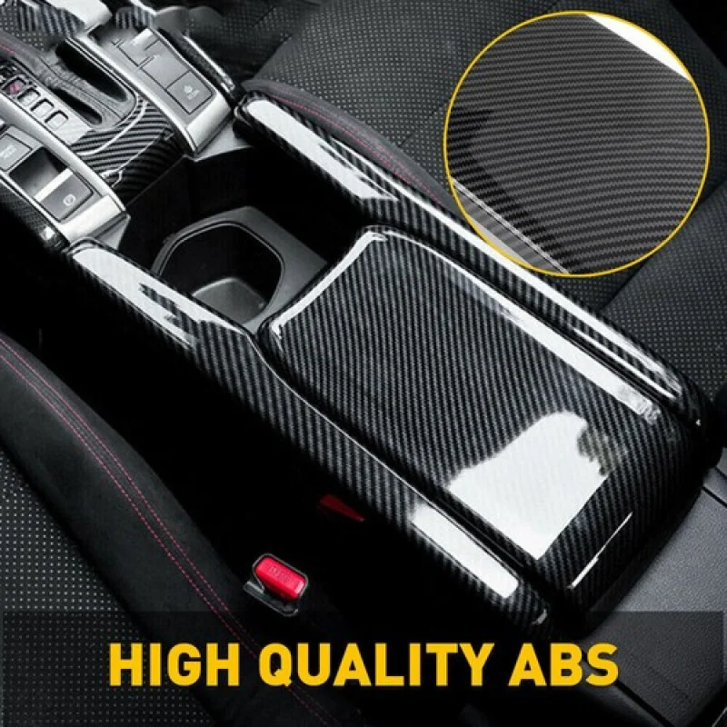 ل 2016 ~ 21 هوندا سيفيك الداخلية مسند الذراع المركزي لوحة صندوق ألياف الكربون الأسود