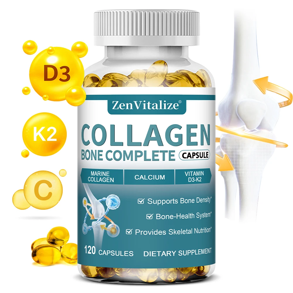 

ZenVitalize Bone Collagen Capsules Helps Support Joint Cartilage, Collagen Production & Calcium Absorption and Immune Support