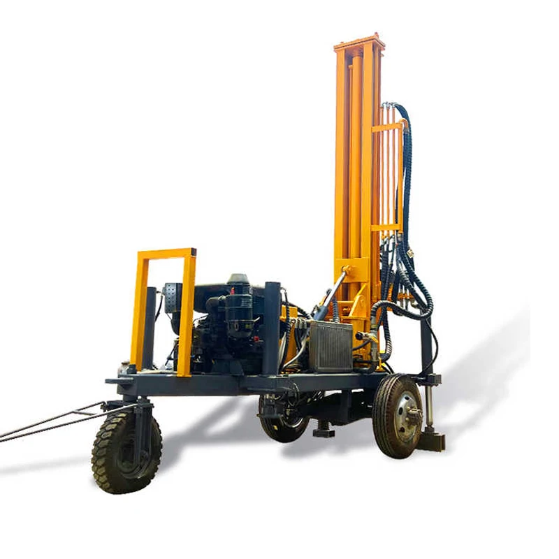 150M Wheels Hydraulic Water Well Drilling Rig For Deep Borehole Rock Rotary Machine