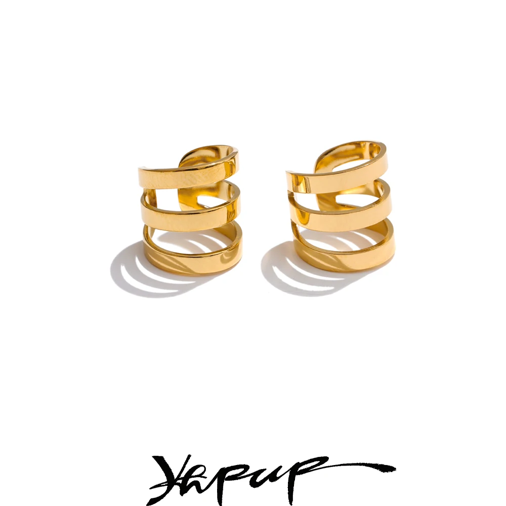 Yhpup-Boucles d'oreilles clip d'oreille en acier inoxydable non perçantes pour hommes et femmes, bijoux personnels unisexes, boucles d'oreilles Sophia, accessoires de bijoux étanches