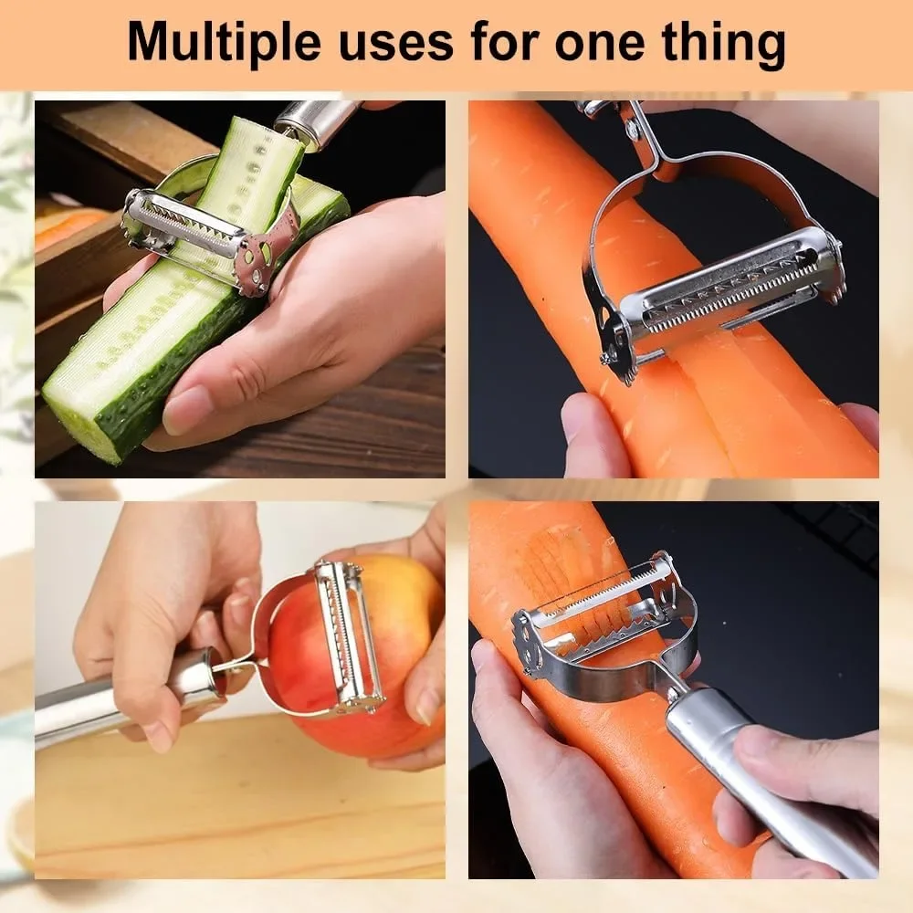 Stainless Steel Peeler Fruit Vegetable Melon Potato Carrot Cucumber Multifunction Grater Julienne Peeler Slice Home Kitchen Tool