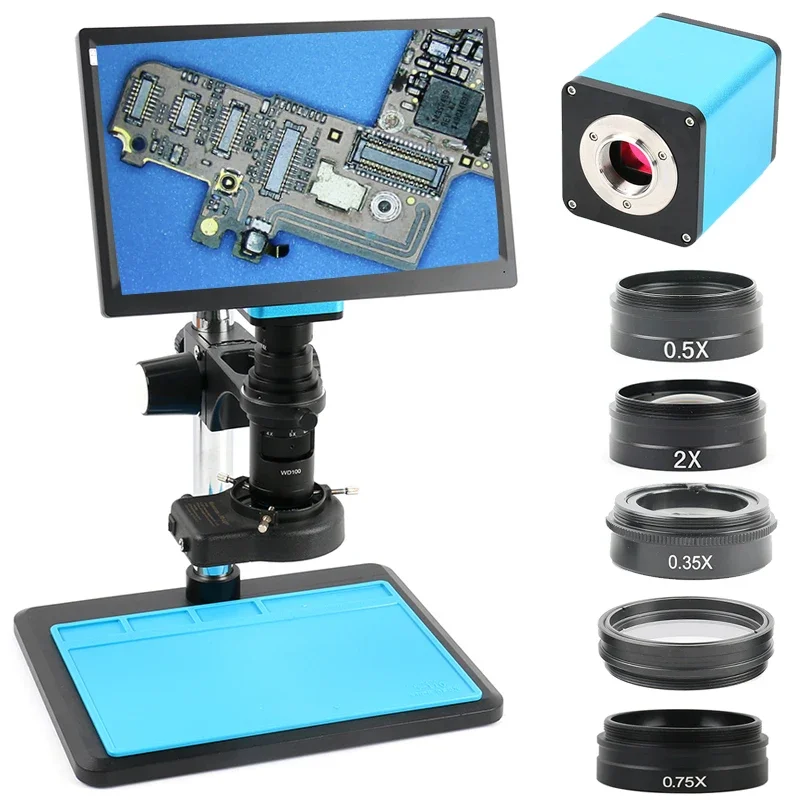 Measuring Autofocus SONY IMX307 HDMI U Disk Video Auto Focus Industry Microscope Camera + Zoom 200X C Mount Lens + 11.6