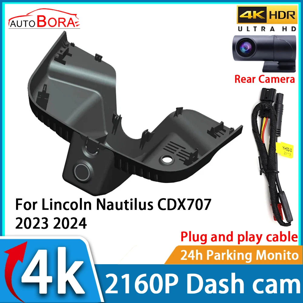 ZhuCamX DVR Dash Cam UHD 4K 2160P Car Video Recorder Night Vision for Lincoln Nautilus CDX707 2023 2024