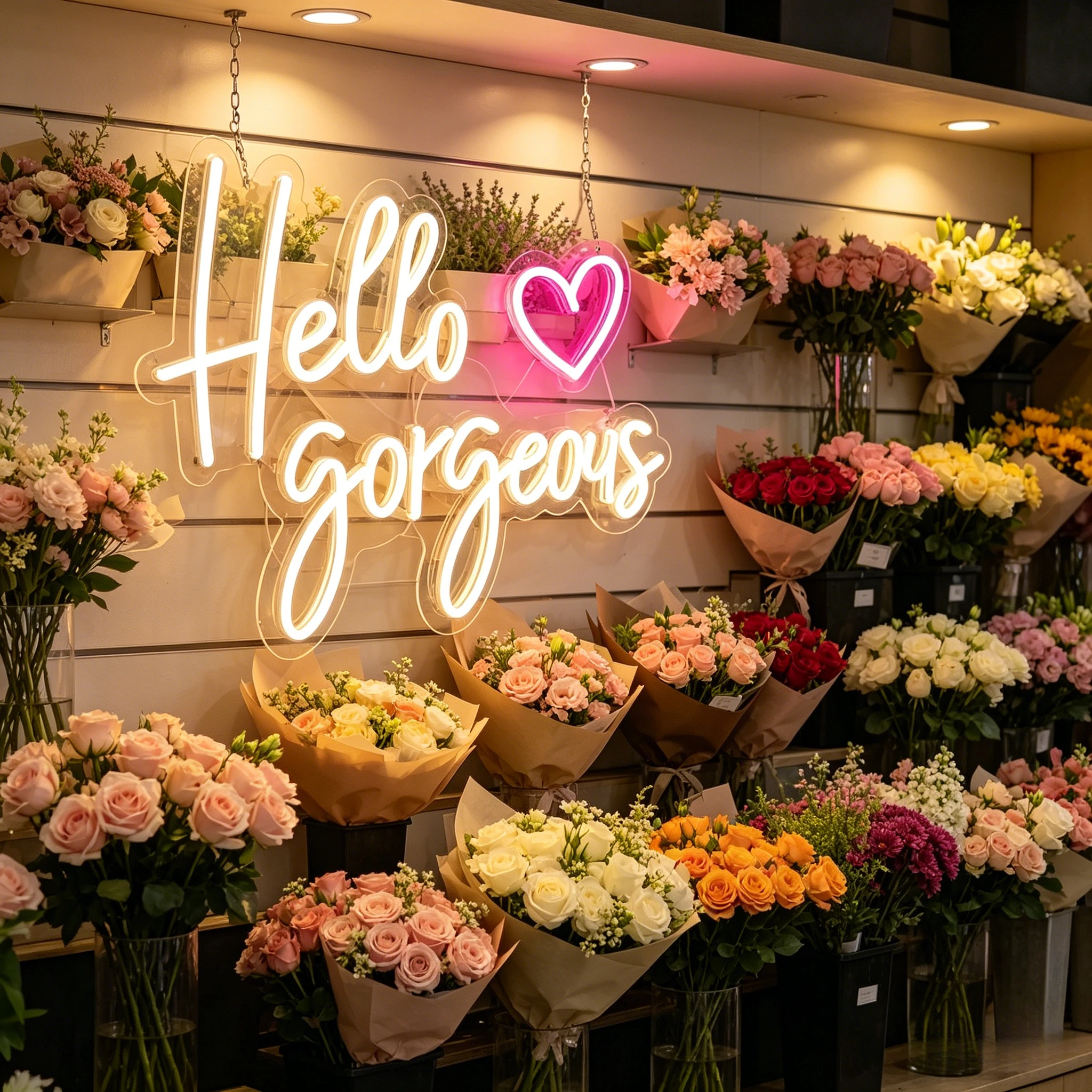 

Hello Gorgeous Neon Sign Birthday Gifts Led Light Up Sign Neon Light For Wedding Party Home Room Studio Beauty Shop Wall Decor
