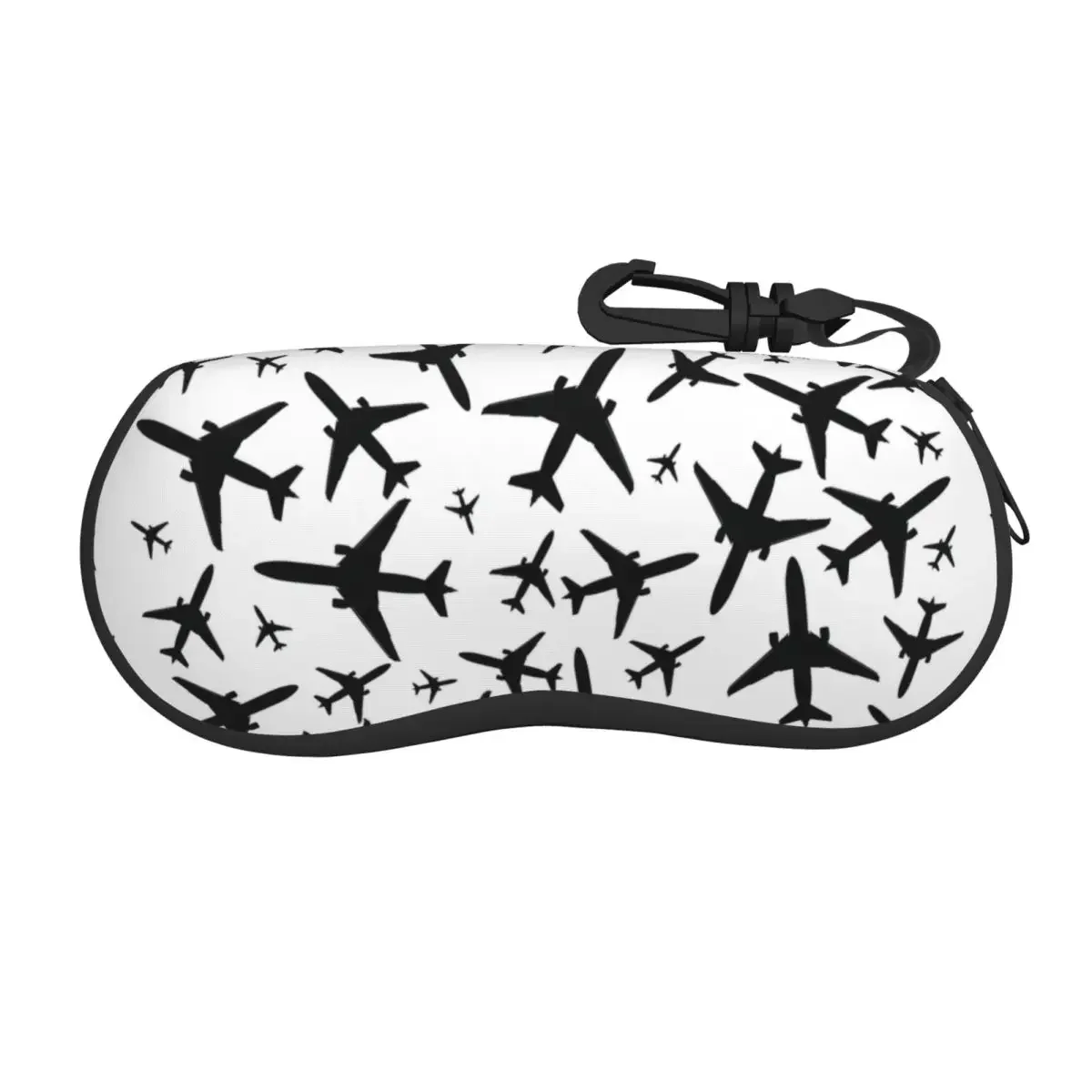 Custom Random Airplanes Pattern Shell Glasses Case Unisex Cool Aviation Fighter Pilot Eyeglasses Case Sunglasses Protector Box