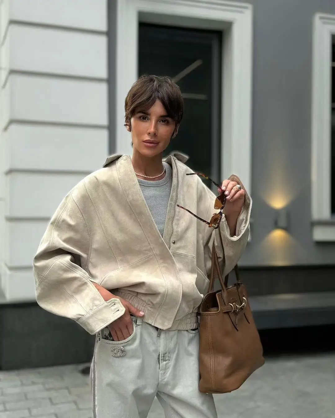 

2025 женская винтажная куртка из искусственной замши с длинным рукавом и воротником с лацканами и карманами, осенне-зимнее пальто, уличная одежда, свободная верхняя одежда