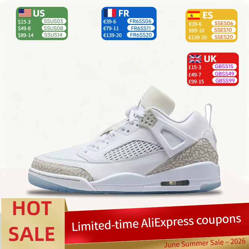 Tênis de basquete masculino Nike Jordan Spizike Low - Tênis de cano baixo elegantes, versáteis, antiderrapantes e duráveis ​​FQ1759-103