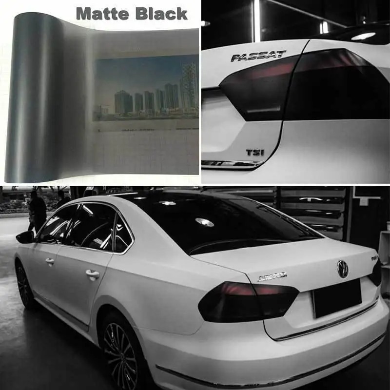 Car Headlight Tint Film Fog Light Taillight Smoke Black Tint Vinyl Film Waterproof Film for Headlights Armored Film for Cars