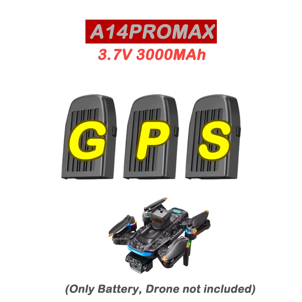 A14 PRO MAX Brushless GPS Drone Original Battery Spare Part 3.7V 3000MAh Battery Part Accessory 1/2/3PCS