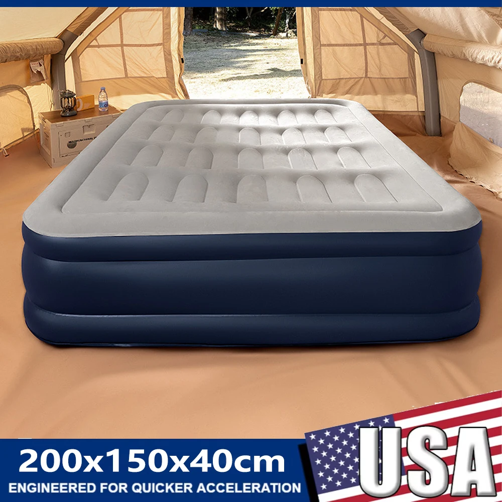 200x150x40cm Automatic Inflatable Mattress Camping Home Built-In Pump Bed Thickened For Indoor Outdoor Rest Lazy Sleeping Mat