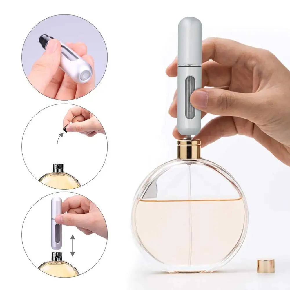 8/5 ML Refillable Perfume Bottle With Spray Portable Mini Aluminum Empty Cosmetics Alcochol Empty Bottle Atomizer For Traveling