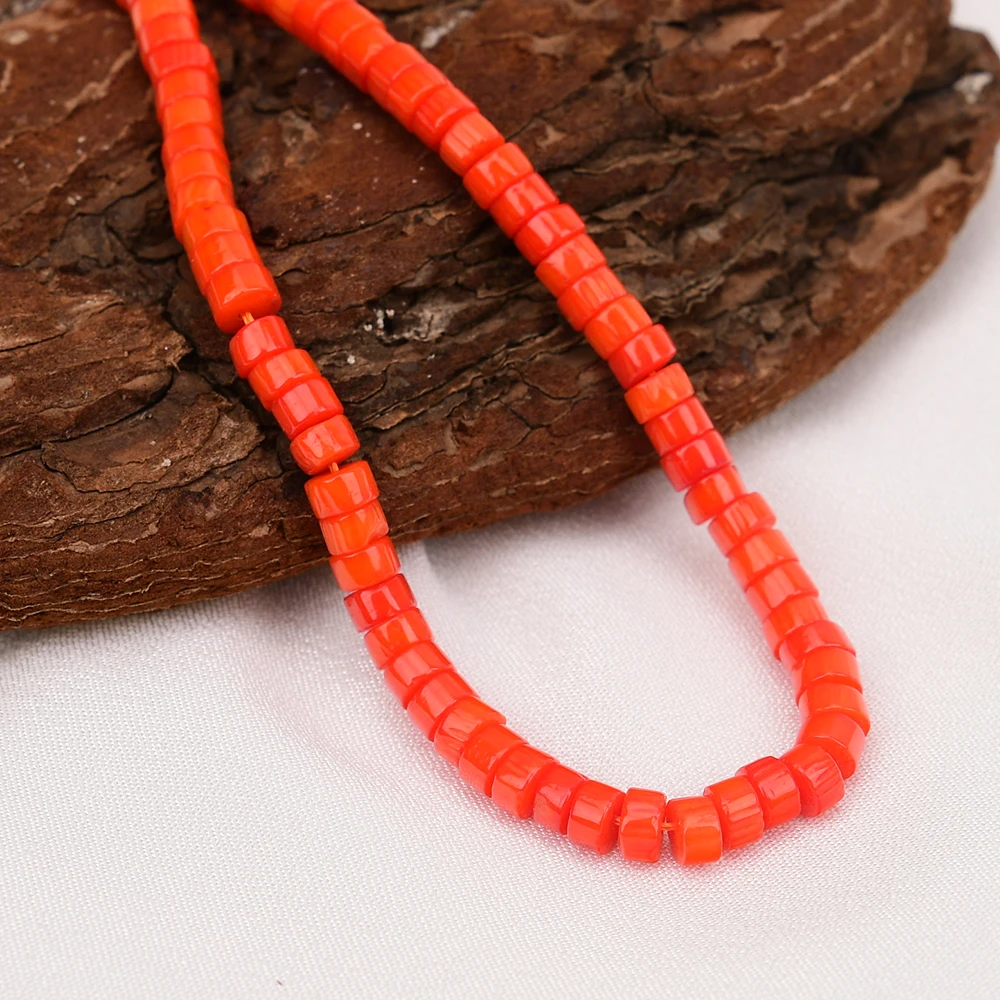 A + 2 السواحل عجلة طبيعية مرجان برتقالي فضفاض الخرز 15.5 بوصة السواحل صنع المجوهرات DIY بها بنفسك #6