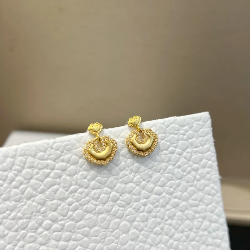 

Серьги LABB из настоящего золота 18 карат с замком Ruyi Au750, инкрустированные золотом муассанитом, благоприятные серьги-облака для женщин, бутик ювелирных изделий, подарки