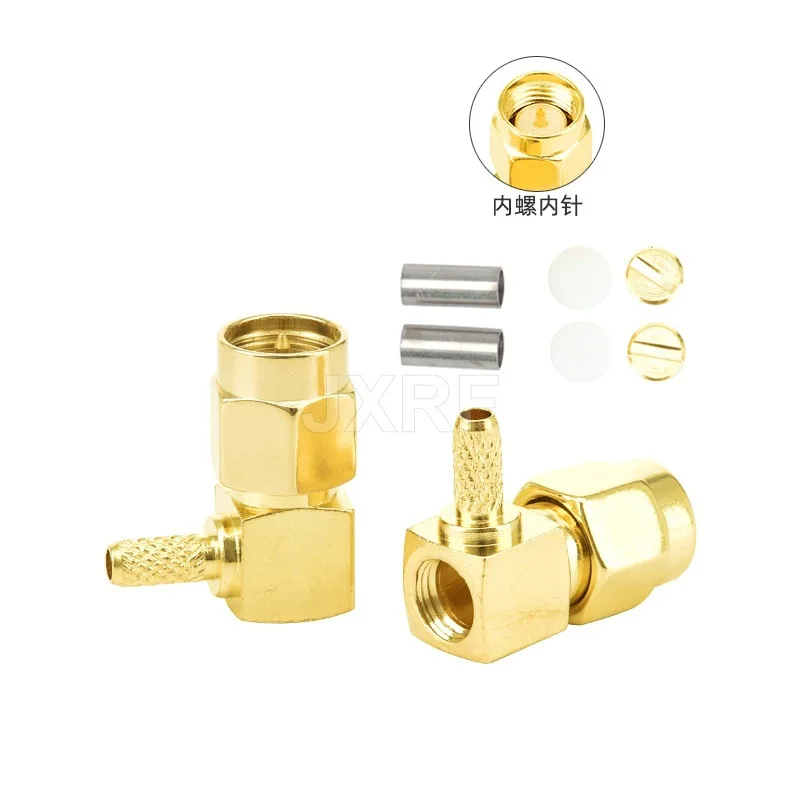 Coaxial RF connector RF SMA male bending female bending forward and reverse connection RF head SMA crimping RG316 RG174 wire