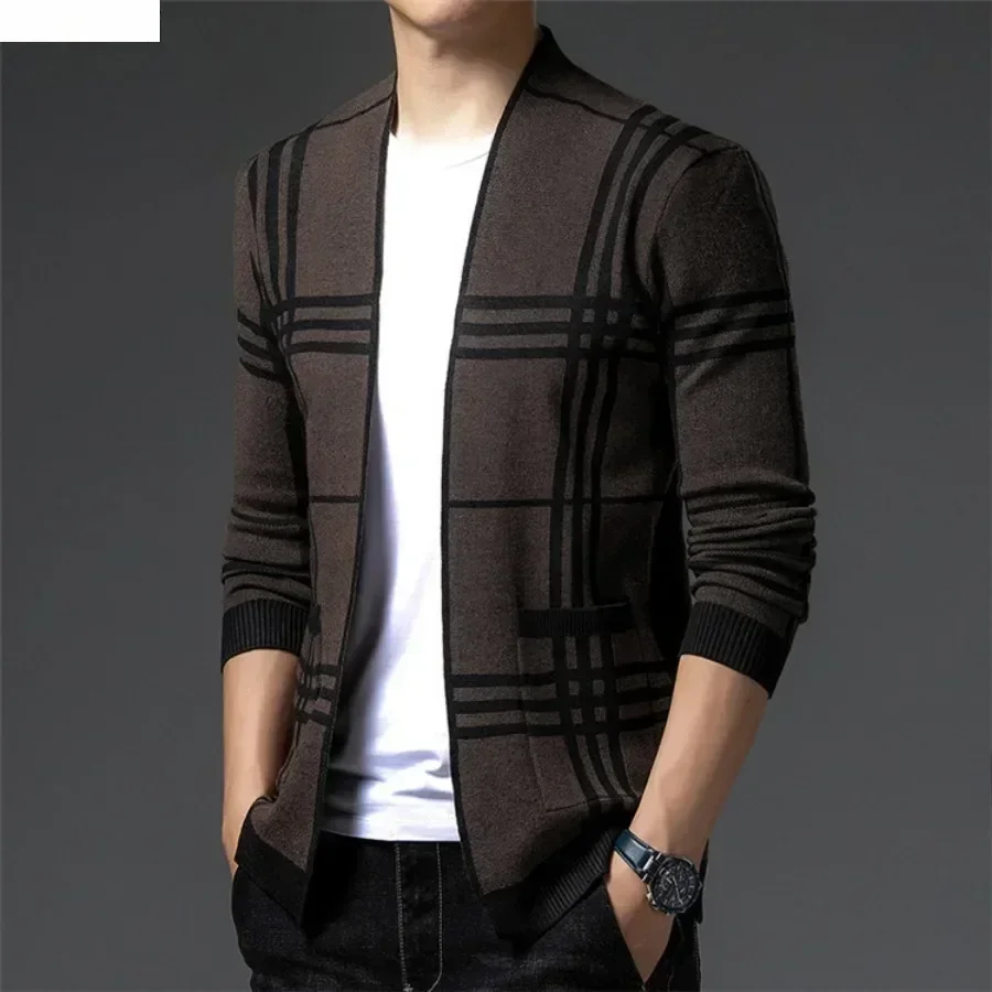 Men's Fashion Knitted Cardigan - Men'S Fashion V Neck Sweater บทวิจารณ์และราคา