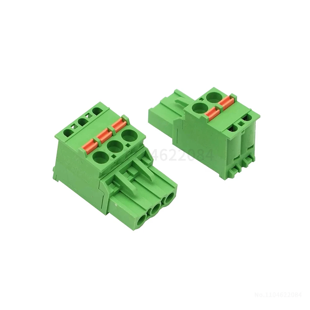 (10 pcs) KF 2EDGKDA 5.08mm Spring Loaded Push Down Screwless Side Outlet Quick Connect Plug-In Terminal Block 2-16P 15EDGKDA