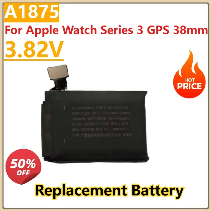 

New Battery A1847 A1848 A1850 A1875 For Apple Watch Series 3 GPS LTE 38mm 42mm Watch Batteries + Free Tools