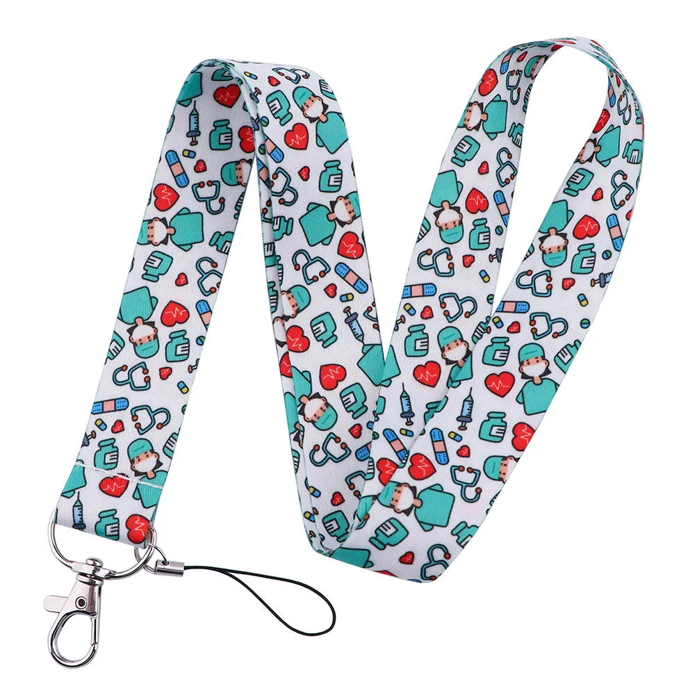 Nurse Doctor Neck Lanyard Phone Strap with ID Badge Card Holder Subway Access Card Holder Fashion Gifts