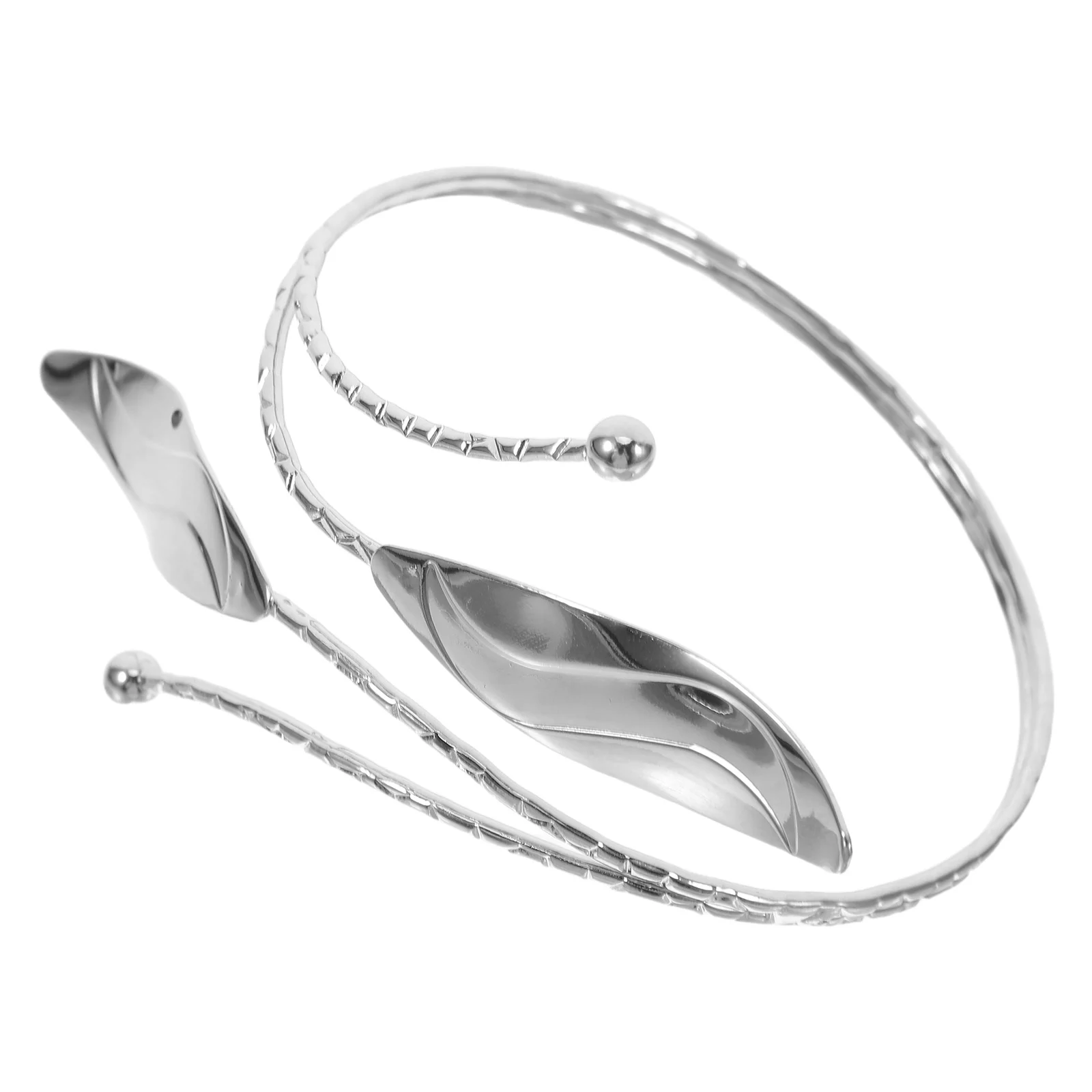 

Metal Open Cuff Bracelet Unique Leaf Arm Cuff Fashion Upper Arm Bangle Festival Jewelry for Women Casual and Formal