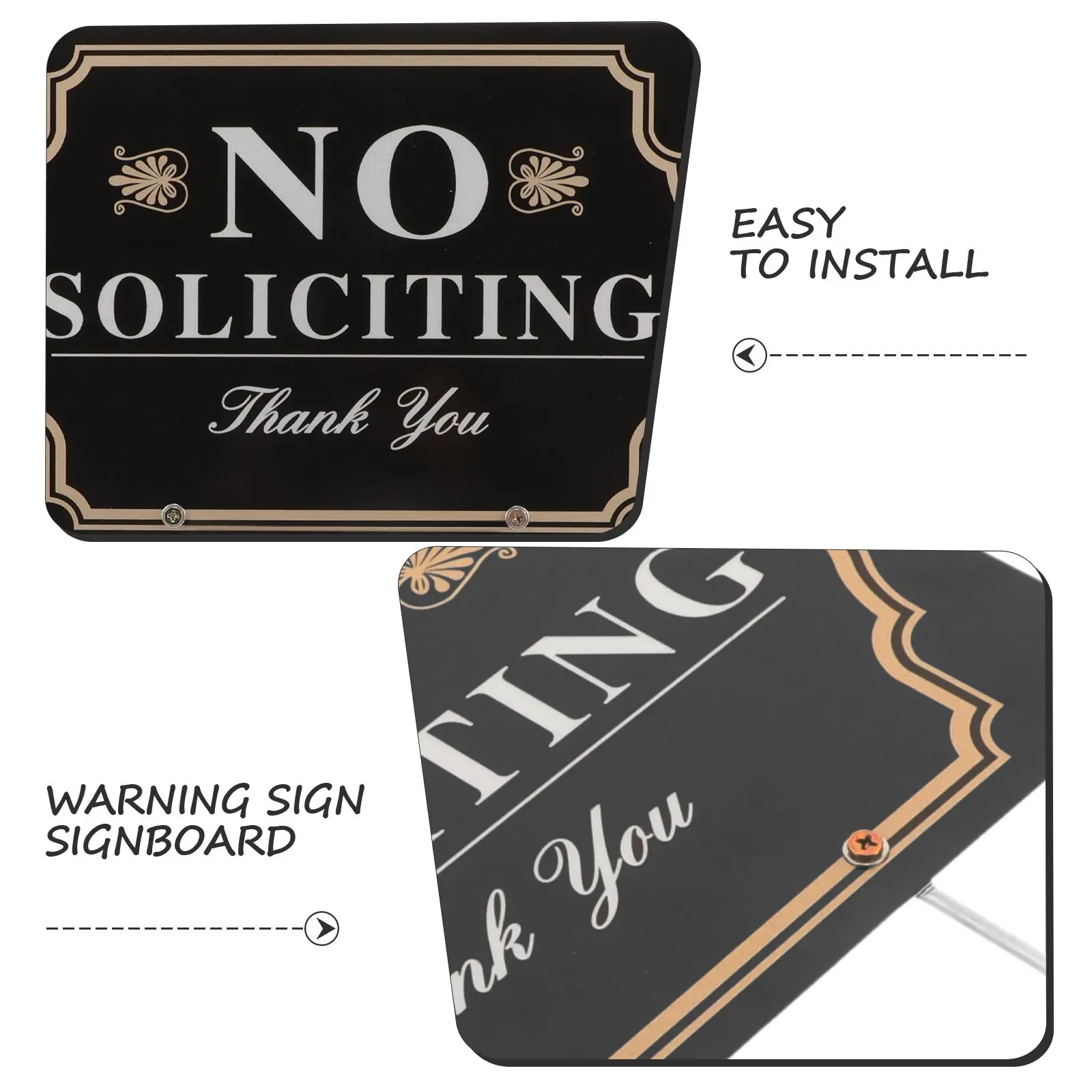 No Soliciting Yard Sign Home Stake Outdoor Aluminum High Visibility Material Easy Installation Practical Use Multi