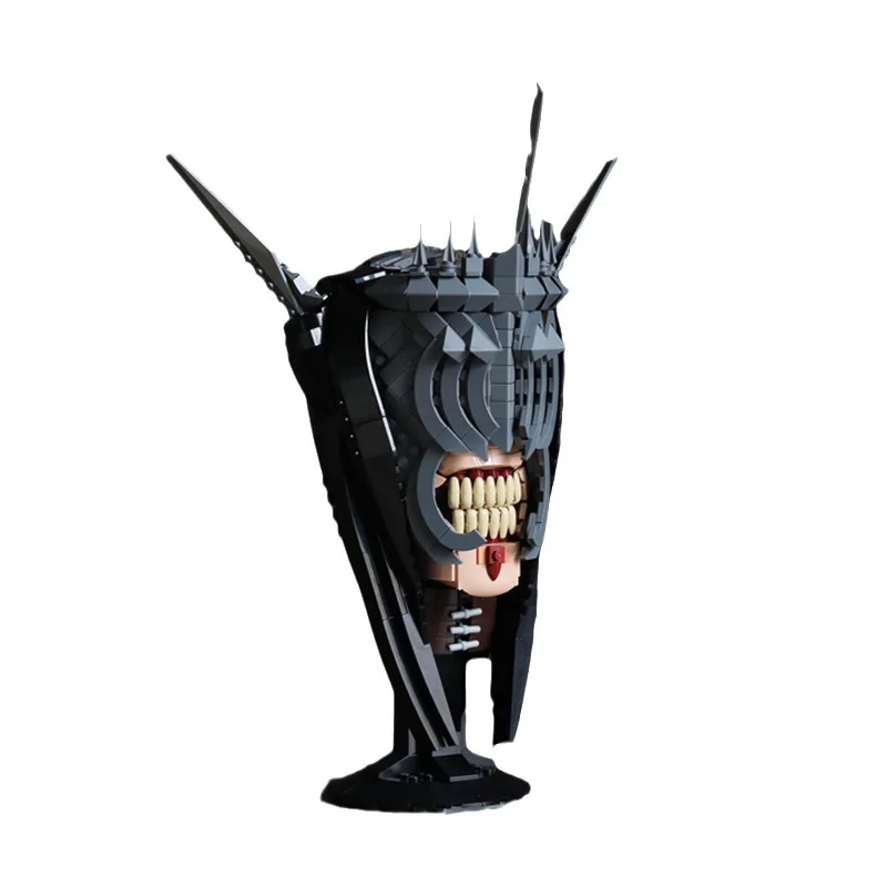 Dark Lord Evil Mask MOC Building Blocks, Fantasy Warrior Helmet Model, DIY Collectible Toy For Fantasy Game Hobby Fans