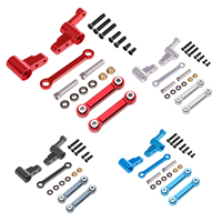 MJX Hyper Go 14301 14303 Wltoys Metal Steering Group Assembly With Bearings Steering Linkage For 1/14 RC Car Upgrade Parts