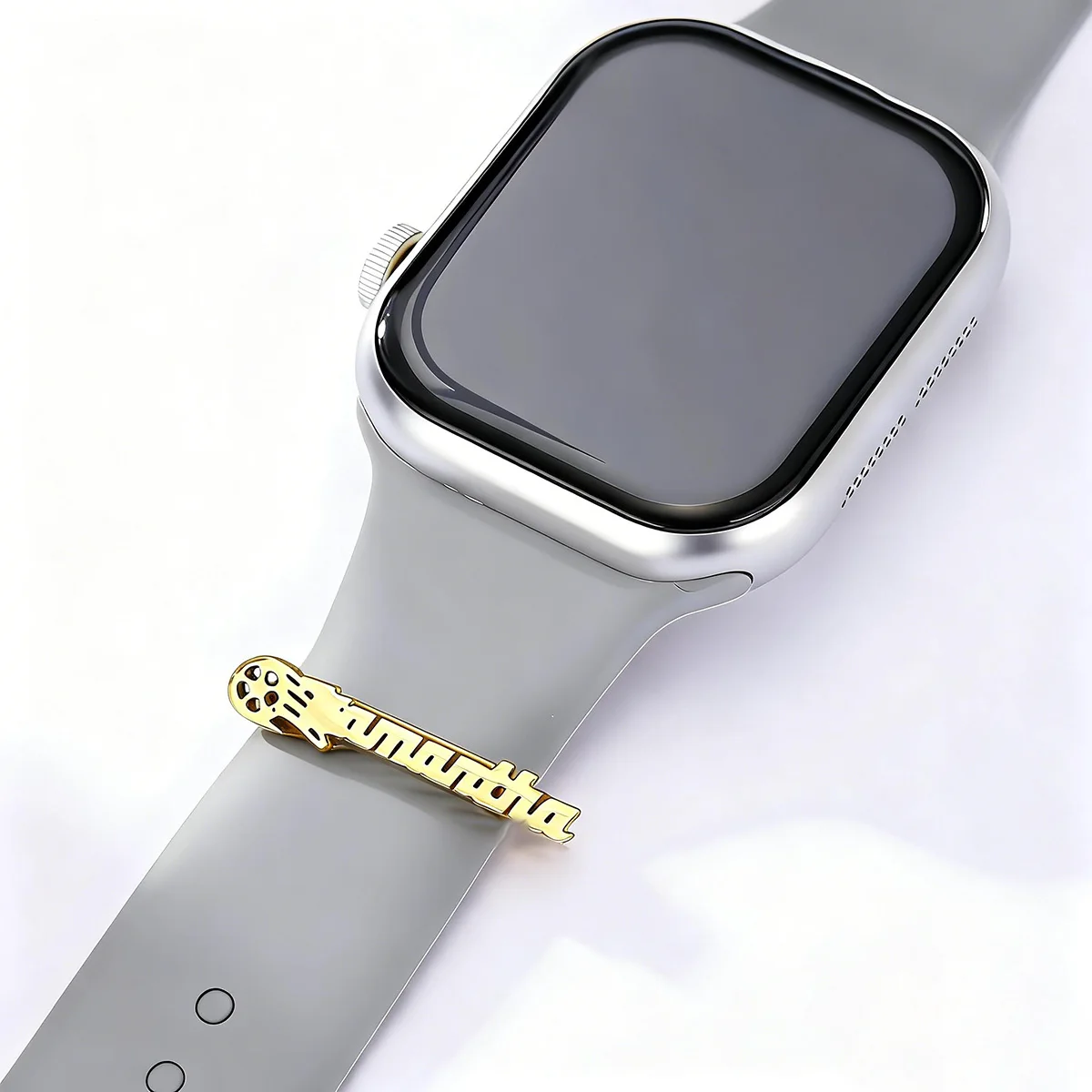QIAMNI Personalized Football Flame Custom Name Watch Clasps Engraved Letters Stainless Steel Nameplate Watch Strap Buckles Gift