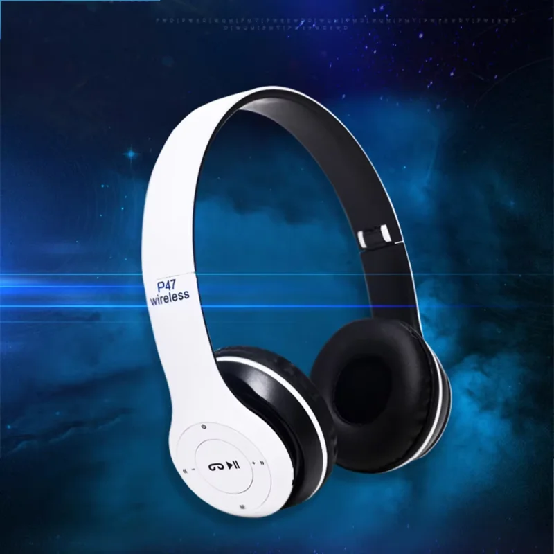 Cuffie P47 Cuffie Bluetooth 5.0 Auricolari Cuffie wireless Stereo Pieghevole Gioco sportivo per iPhone Xiaomi Samsung