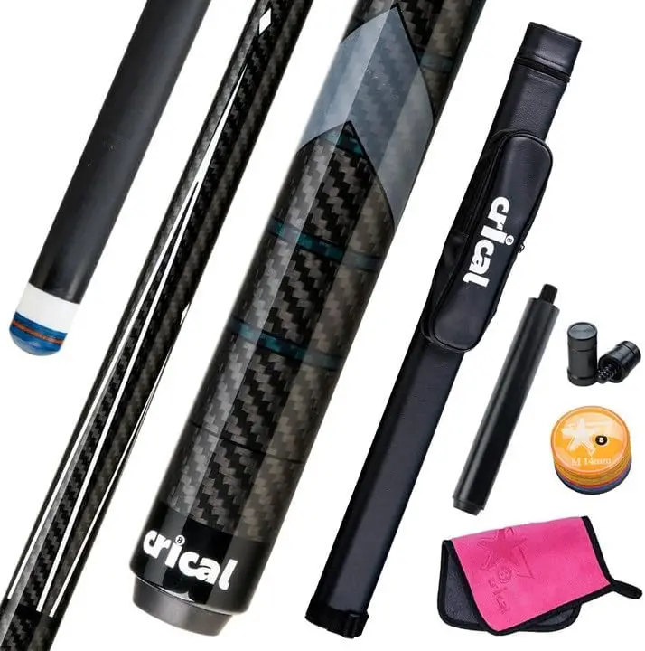 

58" Carbon Fiber Pool Cue Stick Professional Low Deflection with 12.5mm Tip and 3/8x8 Pin