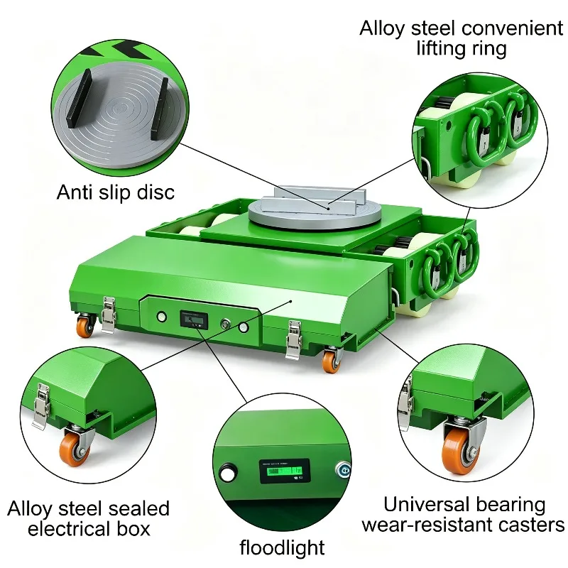 Remote-Controlled Three-Wheel Electric Tank Cargo Trolley Truck Skates-Hands-Free OEM Operation Heavy Duty Cast Iron High Load