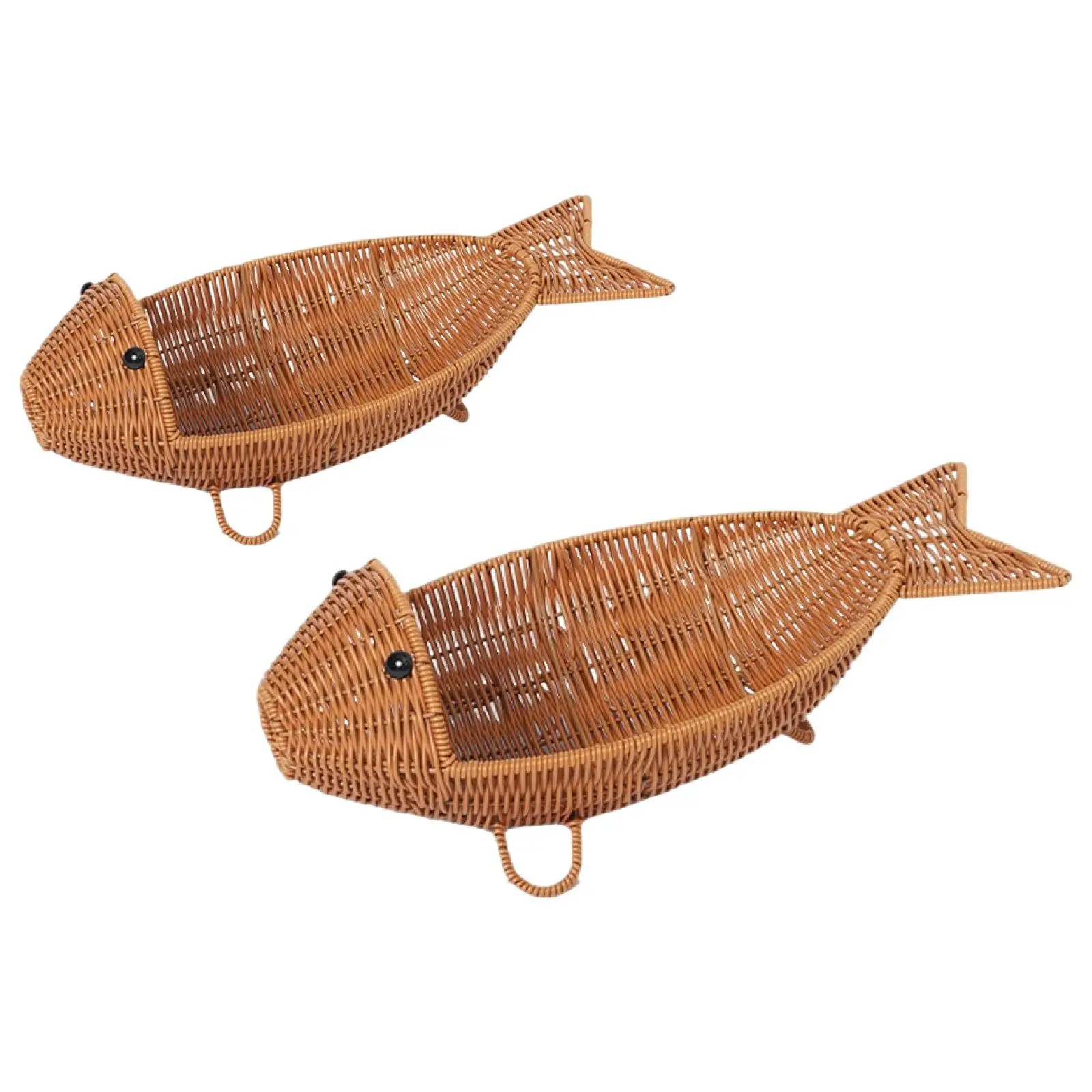 

Imitation Rattan Woven Fruit Basket Storage Basket Large Capacity Decorative Practical Multifunction Serving Holder for Bread