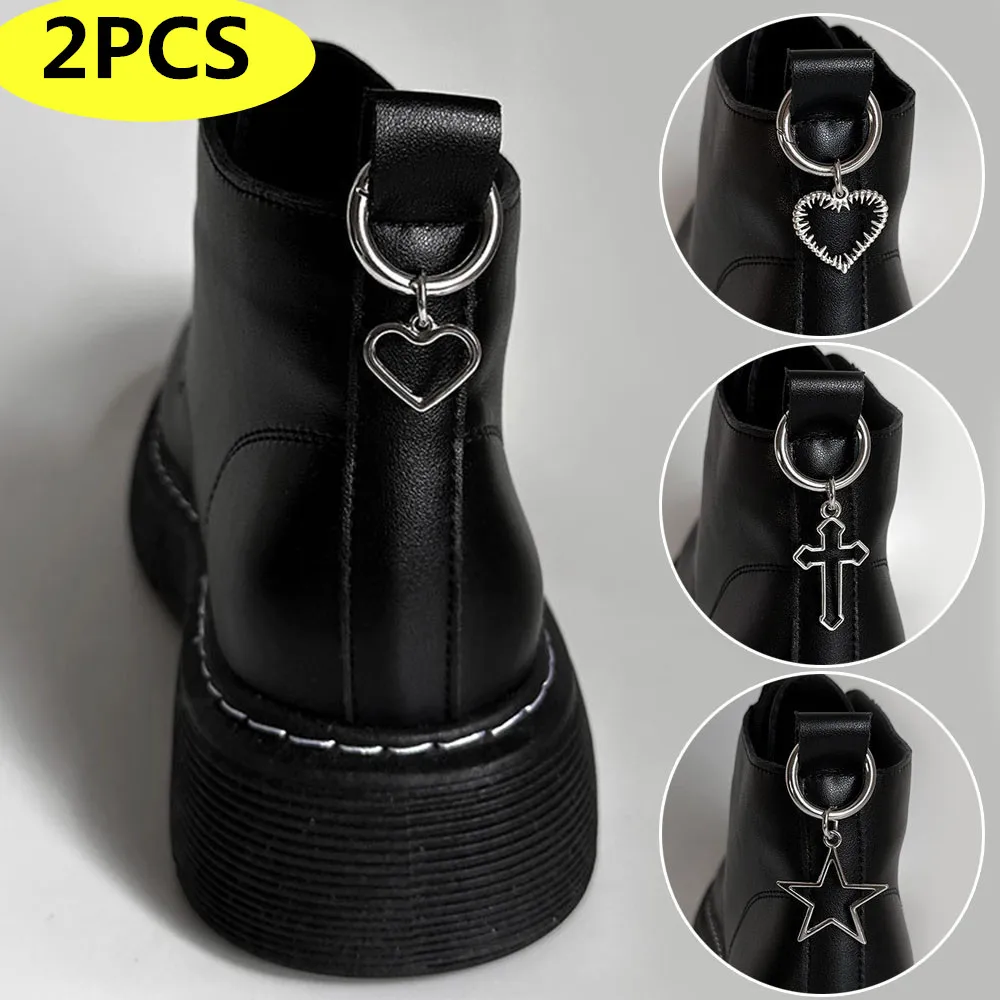 2PCS Metal Shoes Buckles Martin Boots Shoes Boots Chains Shoe Accessories Hollow Out Shoes Decoration Snap Hook DIY