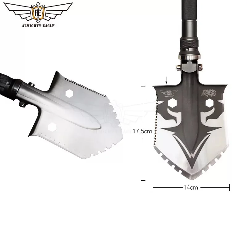 Hot Sale Stainless Steel Shovel Car Equipment Tactical Shovel With Knife Fork Compass