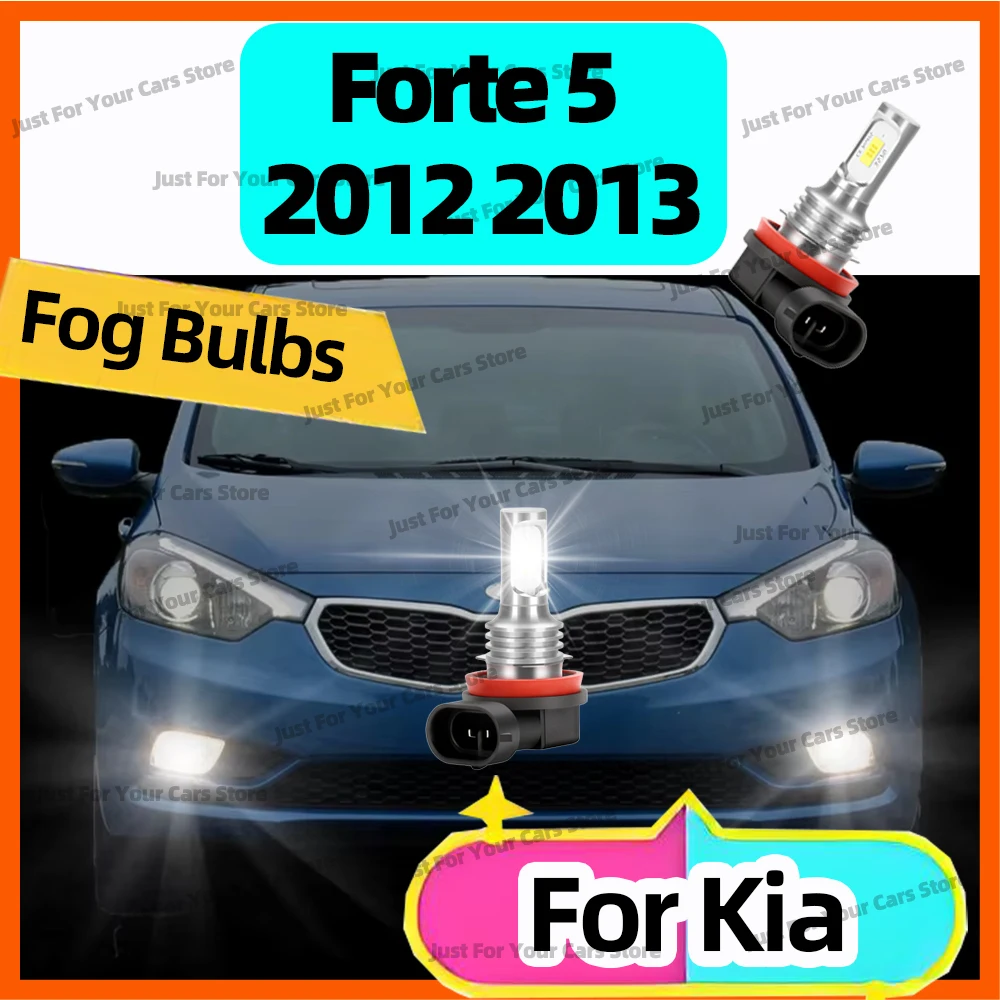 

2Pcs Car Front Fog Light 12V Plug-N-Play For Kia Forte 5 2012 2013 Bright White LED Lamp 6000K 15000LM Auto Accessories
