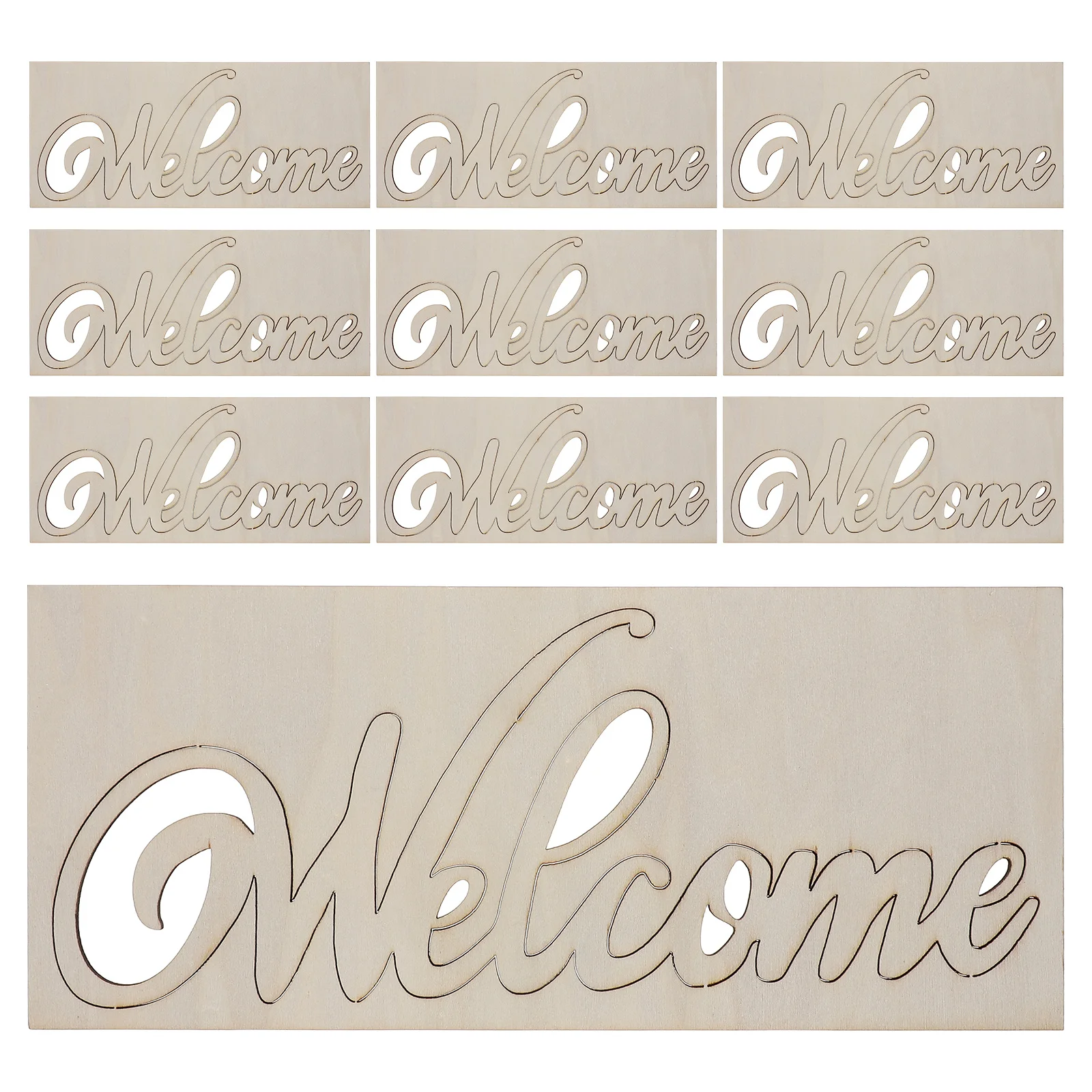 

20Pcs Hollow Welcome Sign Pendant Decorative Door Hanging Porch Welcome Wood Sign for Home Garden Wedding Shop