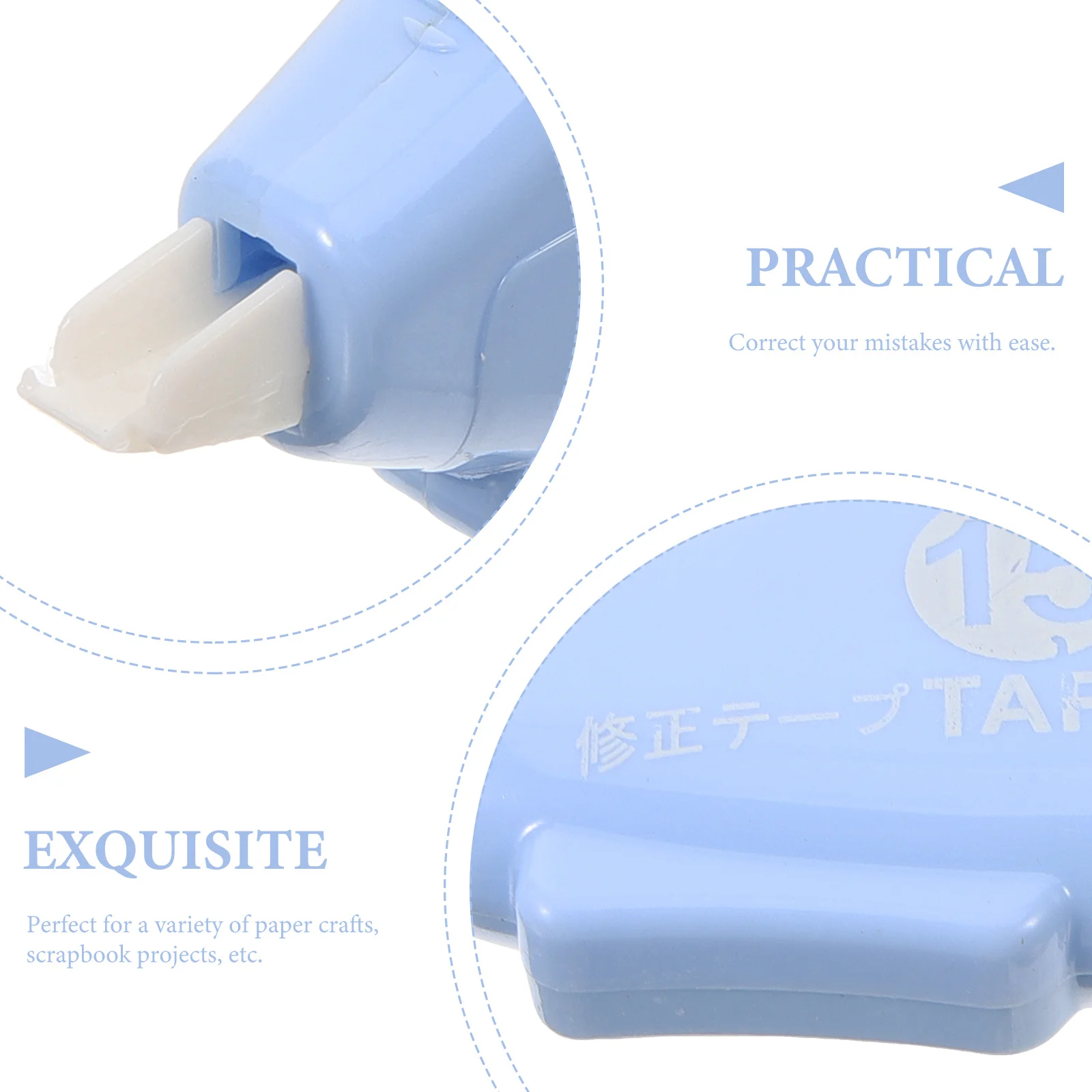 

6pcs Correction Tape Color Grip Applicator Opaque Matte Shadow Window Double-Line Function For Office