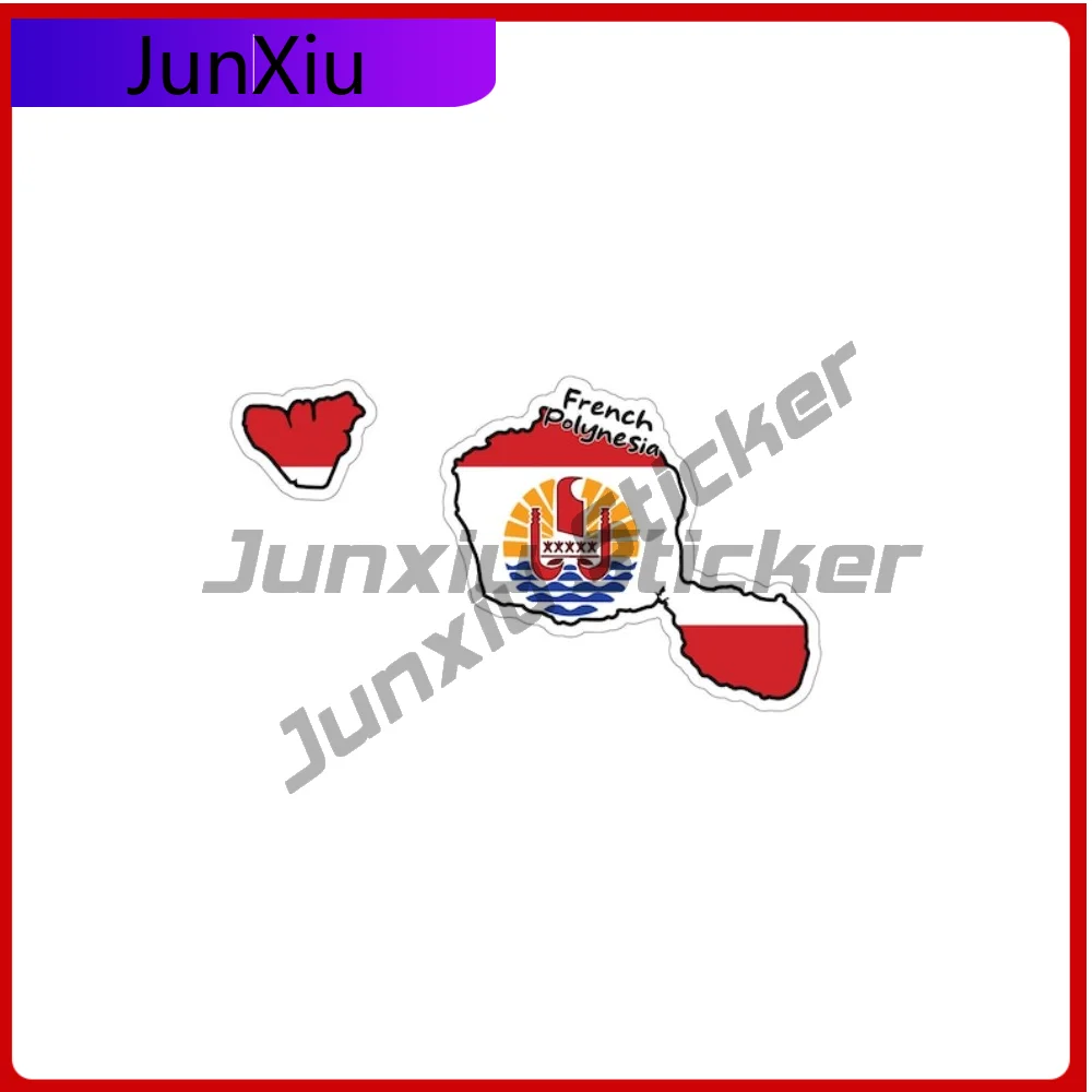 

French Polynesia Map Flag Sticker Decal Accessories Custom Decals Car Decoration Stickers Store Ebike Motorcycle Bumper Truck