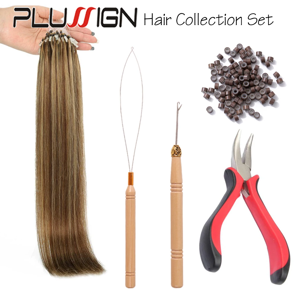 

Комплект для установки париков, плоскогубцы и крючок для наращивания волос или перьев, 300 шт., силиконовые кольца, бусины с крючком, инструменты для волос