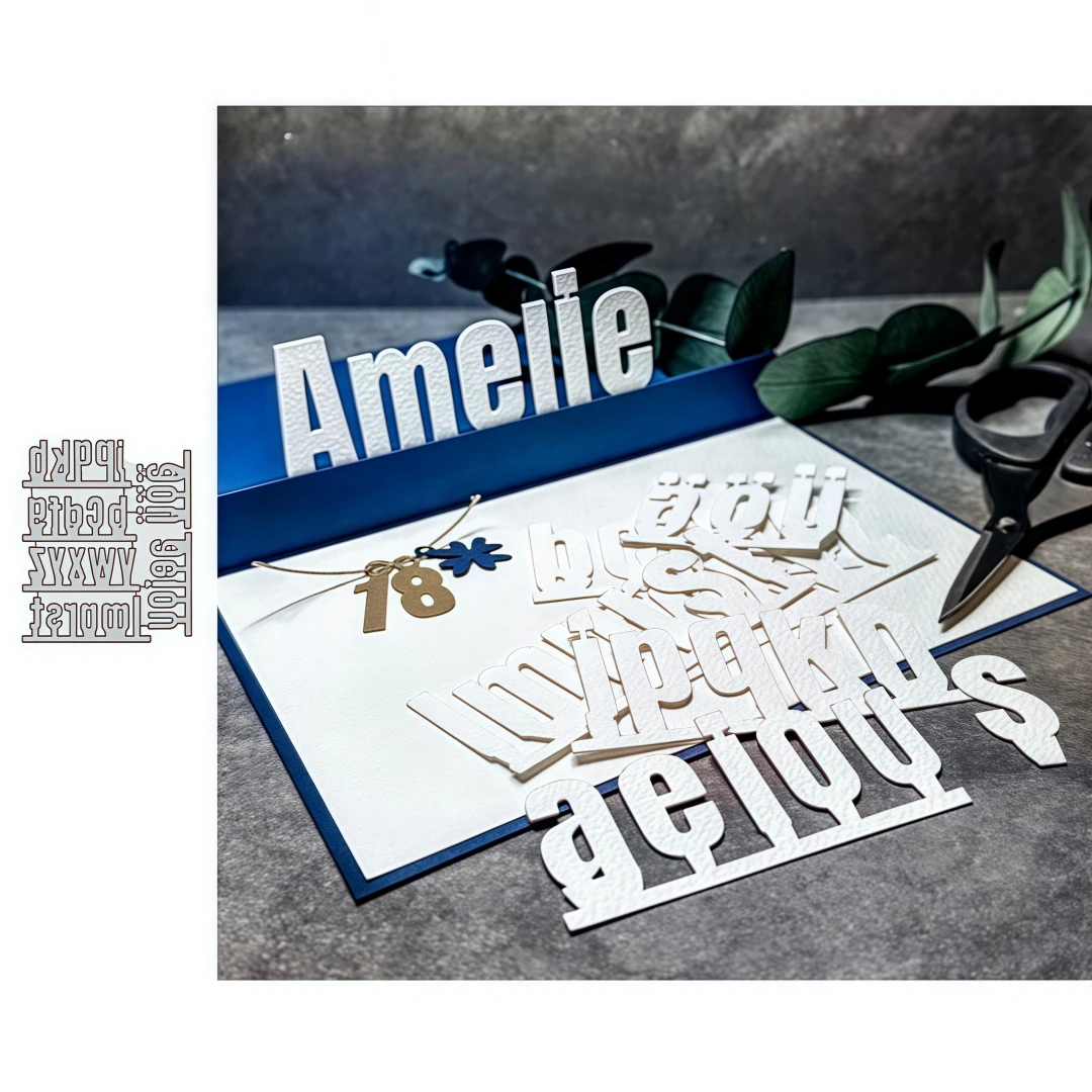 Neue Metall-Buchstaben-Stanzformen für Bausteine, Weihnachtskarten, Scrapbooking, Papierhandwerksmesser, Stanzformen, Klingen, Vorlagen.