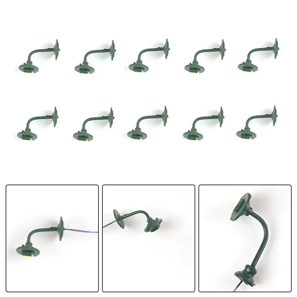10Pcs Model Wall Lights Railway Warm White LED Light HO Scale 1:87 Model Lamp Making Railroad Park Garden train Dollhouse Decor