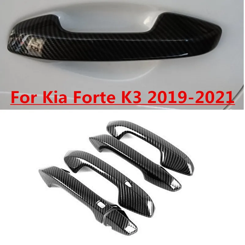 

Carbon Fiber Look Exterior Door Handle Trim Cover Left Drive Car Accessories For Kia Forte K3 2019 2020 2021 2022