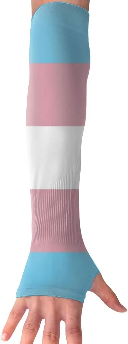 

UV Protection Sleeves for Outdoor Sports, Unisex Transgender Flag Design