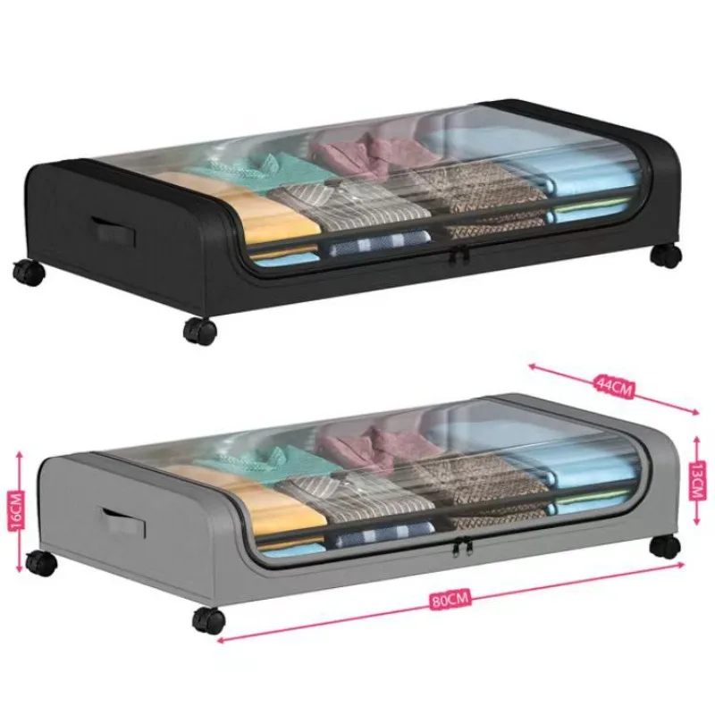 Under The Bed Dust Storage Box with Gurney Under The Bed Rack Simple Clothes Shoes Storage Box