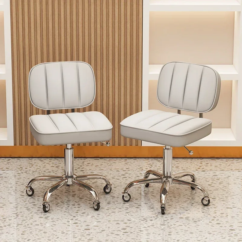 

Barber Stations Furniture Adjustable Chair Wheels Professional Armchairs Saloon Chairs Nail Salon Eyelash Wheel Black Gold Spa