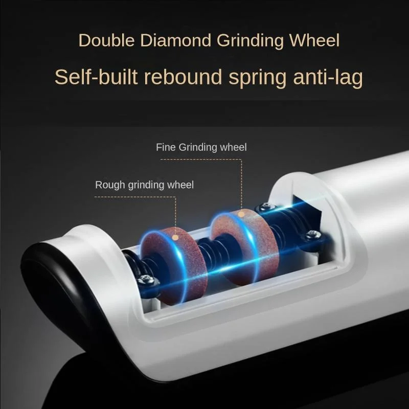 Stainless Steel Electric Knife Sharpener, Fast Sharpening and Polishing, Metal Dust Collection Box