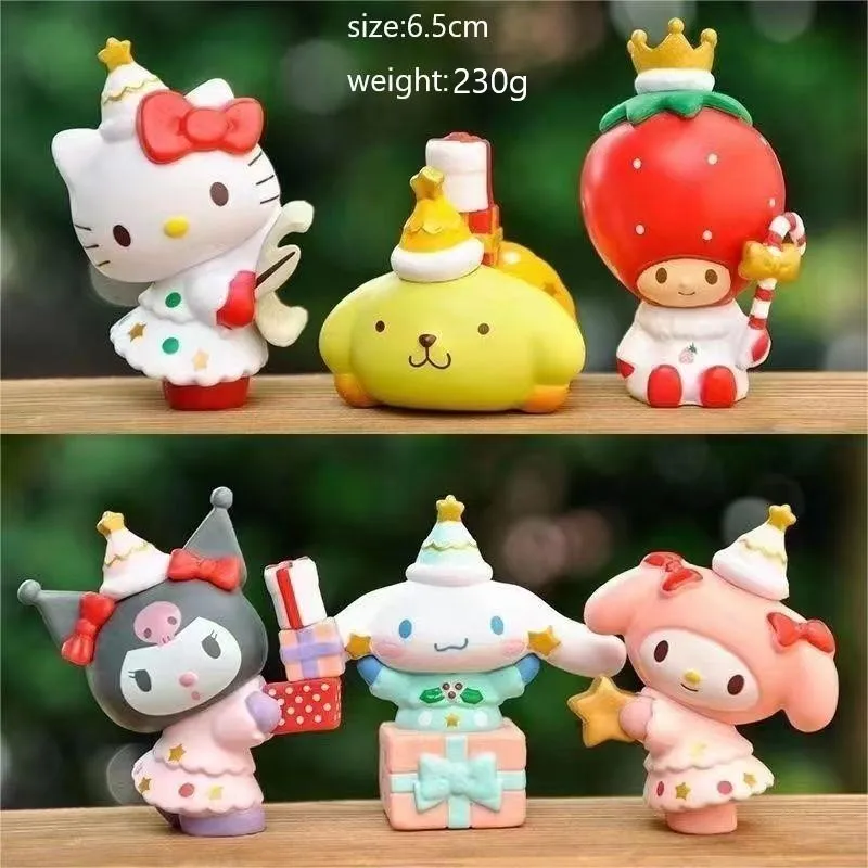 Sanrio Figure Series Collection Cute Kuromi Cinnamoroll Character Kawaii Hello Kitty Melody Desktop Ornament Decoration for Fans