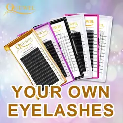 Quewel Private Label Personal Logo Eyelash Extension Free Design OEM/ODM Custom Brand Name DIY Logo Wholesale Your Own Lashes